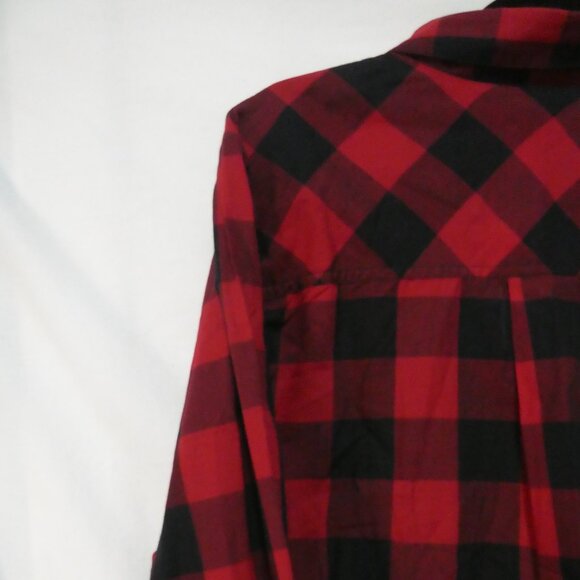 PENNINGTONS | 1X | Red and Black Checkered Flannel Shirt| Chest Pockets | NWT - Picture 11 of 16